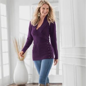 VENUS Side Lace Up Sweater NWOT